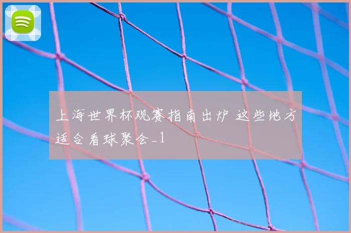 上海世界杯观赛指南出炉 这些地方适合看球聚会_1